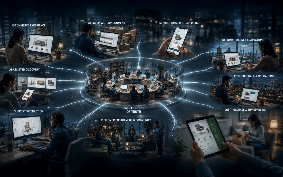 Unified commerce platform connecting ecommerce, marketplaces, mobile shopping, customer support, and post-purchase experiences through a single source of customer data.